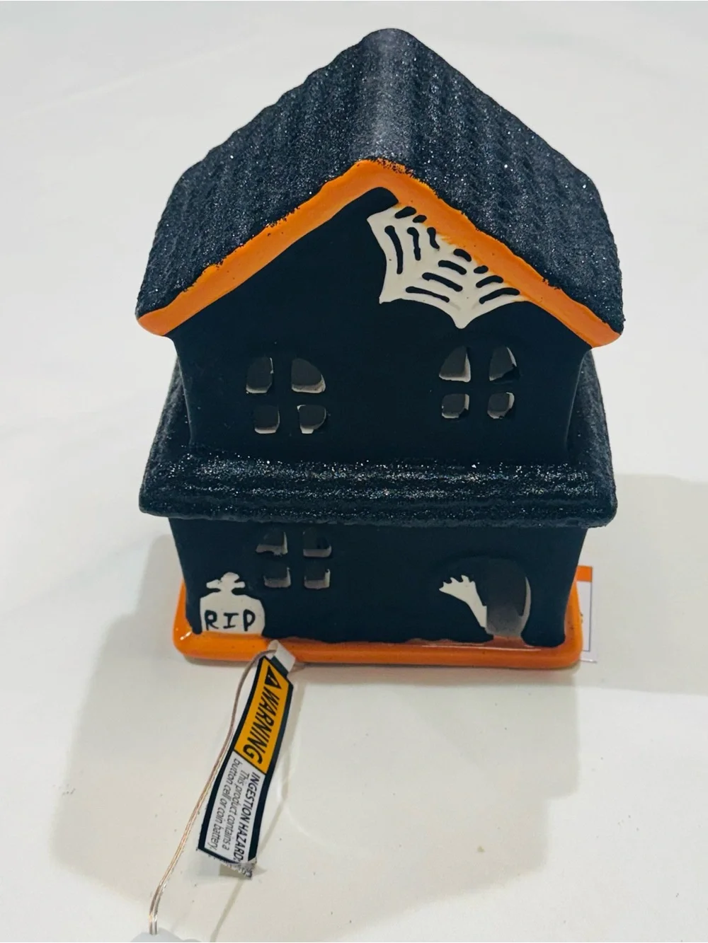 Celebrate Together Halloween Haunted House Blinking LightUp Black Orange NWT